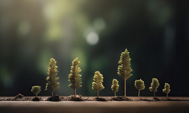 Financial growth concept with minimalistic coin stacks and trees Creating using generative AI tools