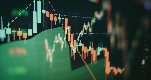 Financial instruments with various type of indicators including\
volume analysis for professional technical analysis on the monitor\
of a computer.