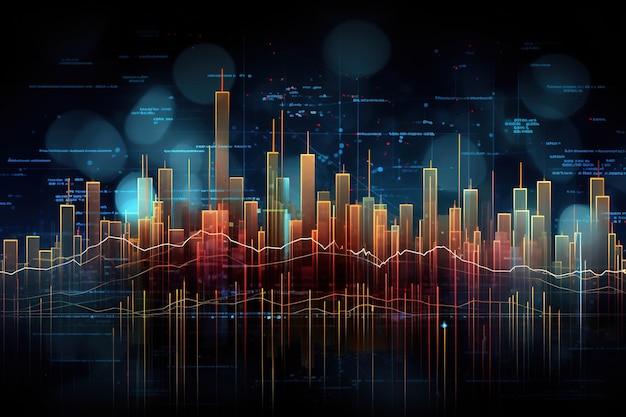 Financial and investment stock market charts cuttingedge technology concept