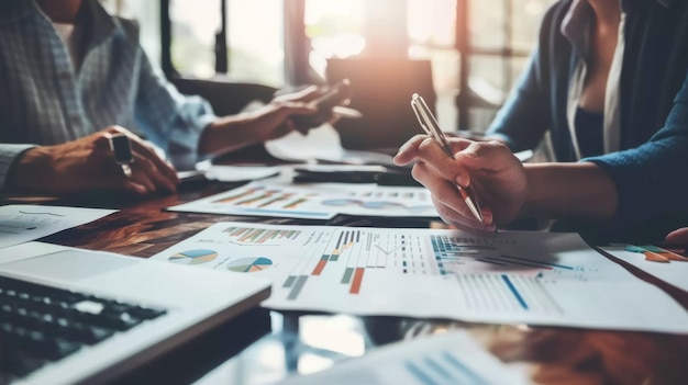 A financial planner discussing investment strategies and portfolio diversification with a client using visual aids such as graphs and diagrams to illustrate concepts