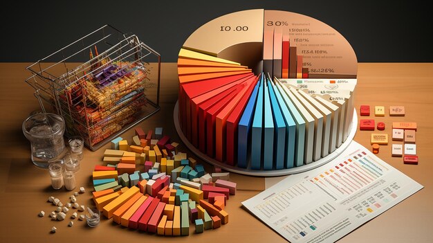 Financial Planning Background Pie Chart and Bar Graph