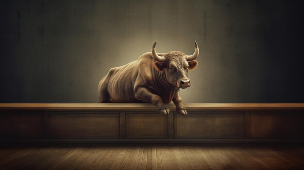 financial stock market concept running bull