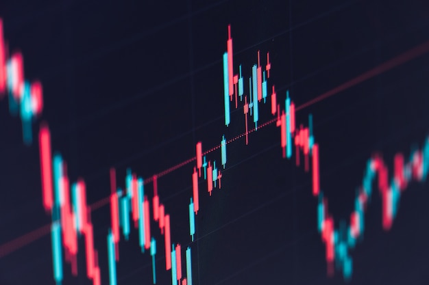 Financial stock market graph. Stock Exchange. Selective focus.