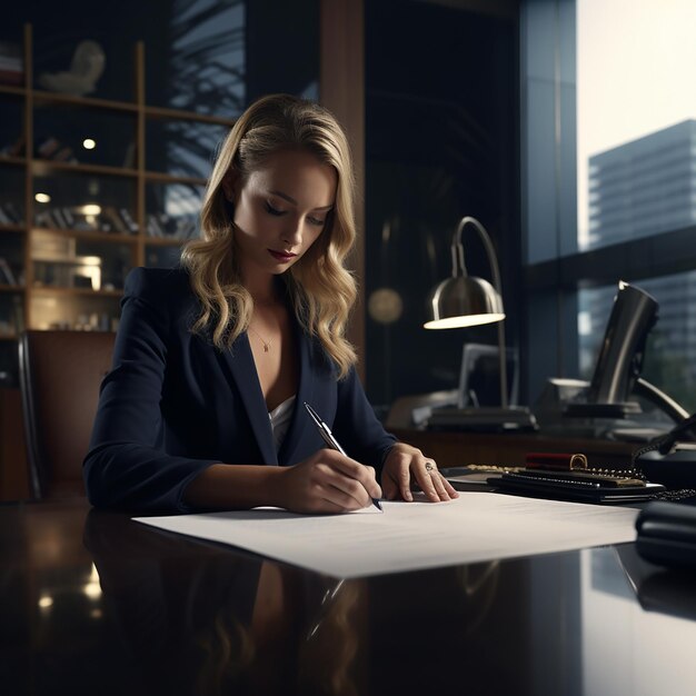 Financial Support Woman Signing Loan