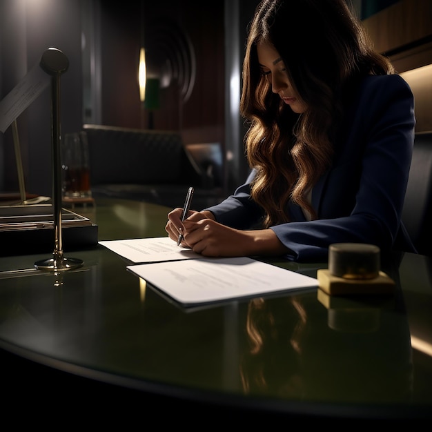 Financial Support Woman Signing Loan