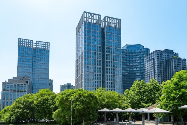 Financieel centrumplein en kantoorgebouw in Hangzhou, China