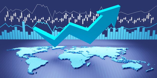 Financieel succes grafiek 3D illustratie