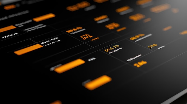 Financiële gegevensdashboard met de belangrijkste statistieken en prestatie-indicatoren