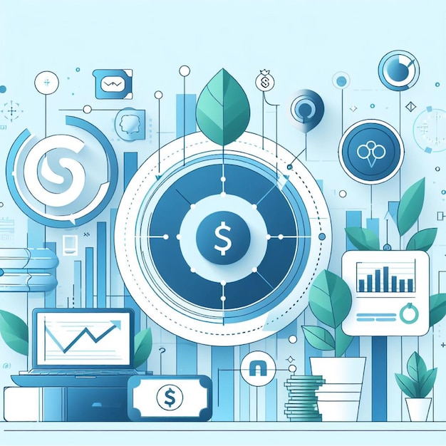 Foto financiële illustratie voor landingspagina ai generatief