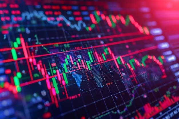 Financiële inzichten Digitale aandelenmarktgrafiek voor forex handelstrends