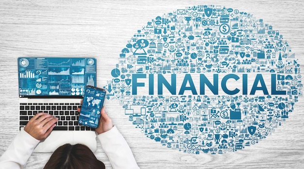 Financiën en geldtransactie technologieconcept
