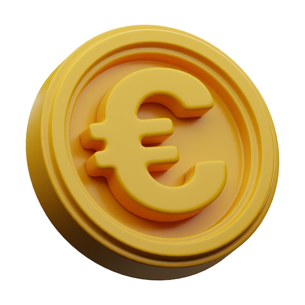 Financiën geld en munt pictogram 3D-rendering op geïsoleerde background