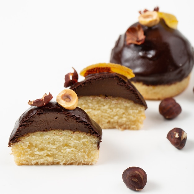 Financier cake - biscuit almond  chocolate cake