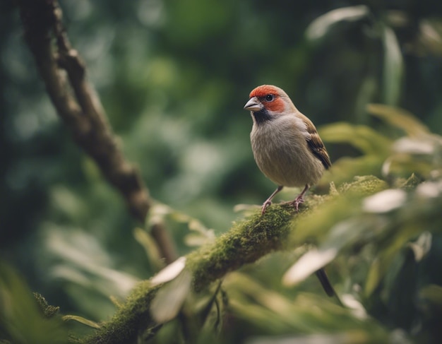 a finch bird in jungle