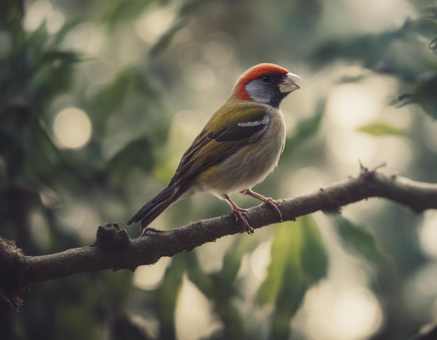 a finch bird in jungle