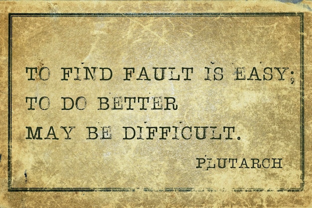 Find fault Plutarch