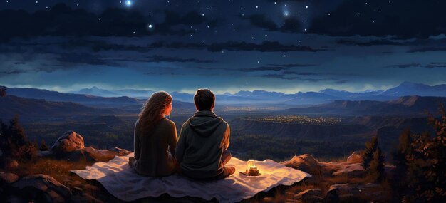 Find a quiet spot to stargaze together Bring blankets