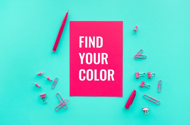 Find your color text and creativity conceptstop view