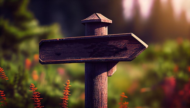 Find your purpose signpost outdoors in nature Generative AI