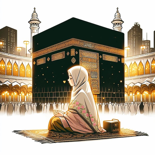 Foto trovare la pace un viaggio spirituale di una donna alla kaaba