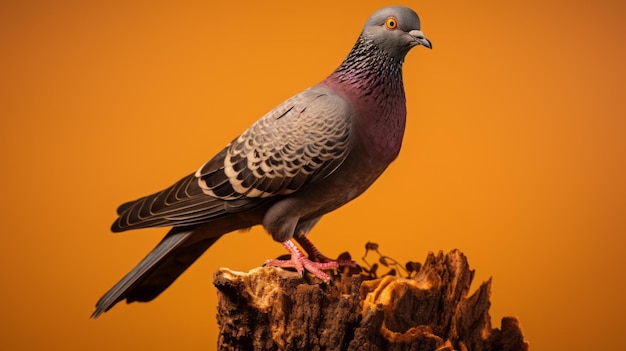 Fine Art Photography Of Gray Pigeon Perched On Wood