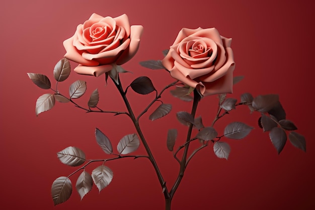 Fine Art Rose Rose in a Frame with Artistic Style Generative AI