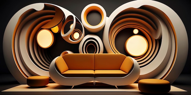 Fine design background with modern furniture AIGenerated