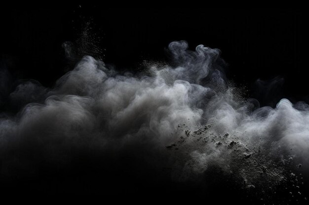 fine dust on a black background