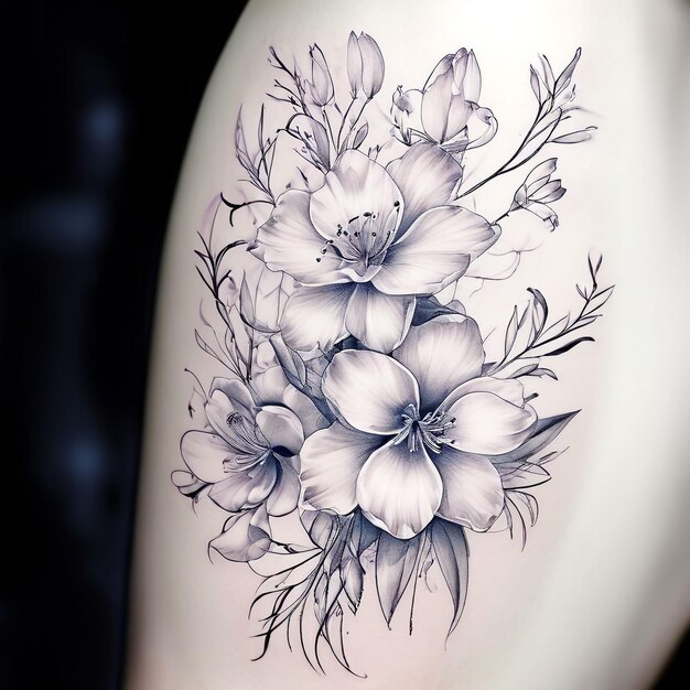 Fine and elegant floral tattoo sketch ideas