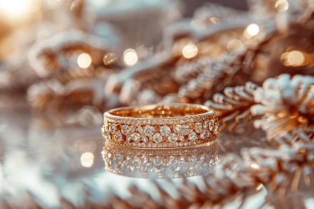 Прекрасные ювелирные изделия Розовое бриллиантовое обручальное кольцо