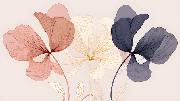 fine line art flowers