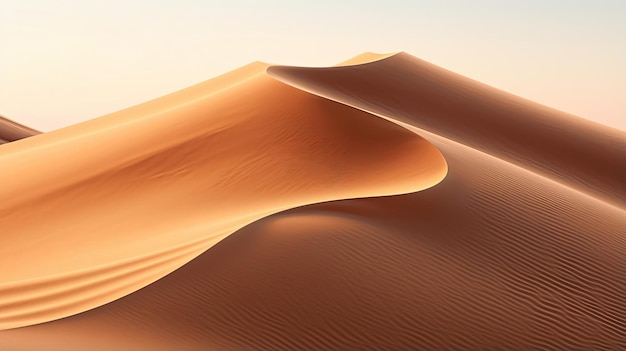 Fine textures of sand dunes in a desert expanse