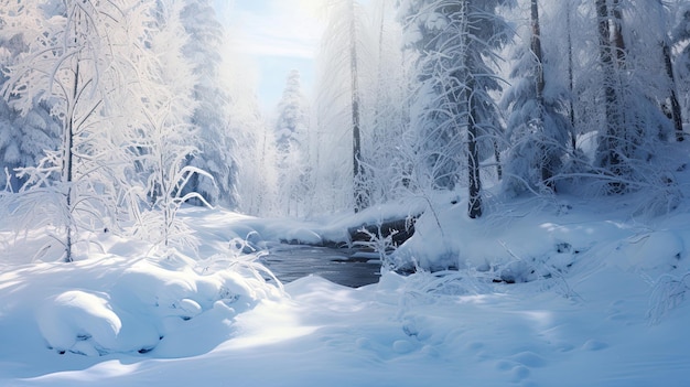 Fine textures of a snowcovered winter landscape