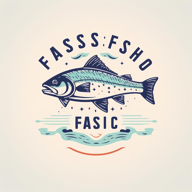 Photo finest fins elegant arched letter logo design for fish store