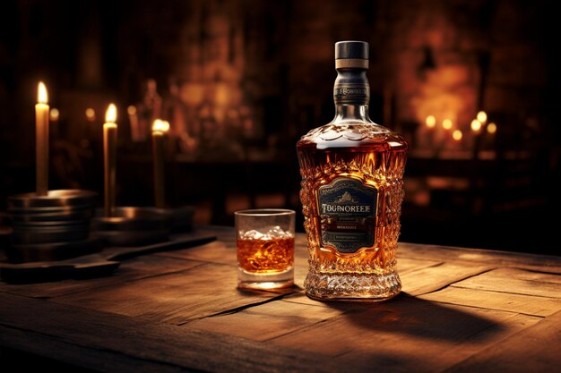 Finest Whisky on Rustic Wood