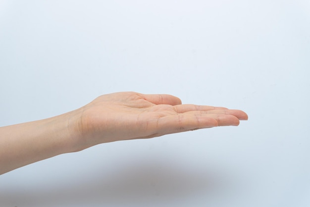 Finger gestures in various actions on a white background