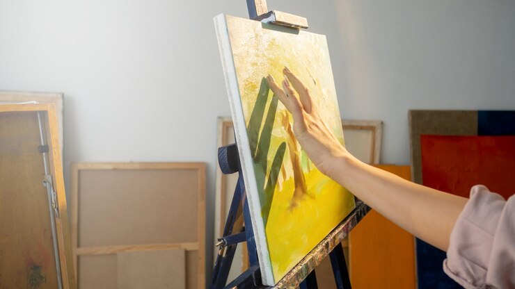 Photo finger painting art therapy artist hand picture
