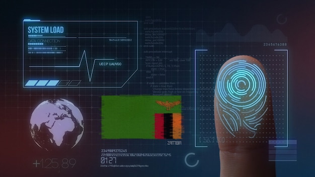finger print biometric scanning identification system. zambia nationality 