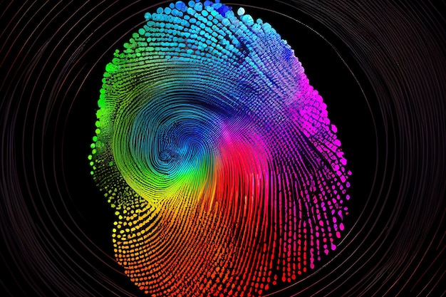 Отпечаток пальца на цифровом экране Generative Ai