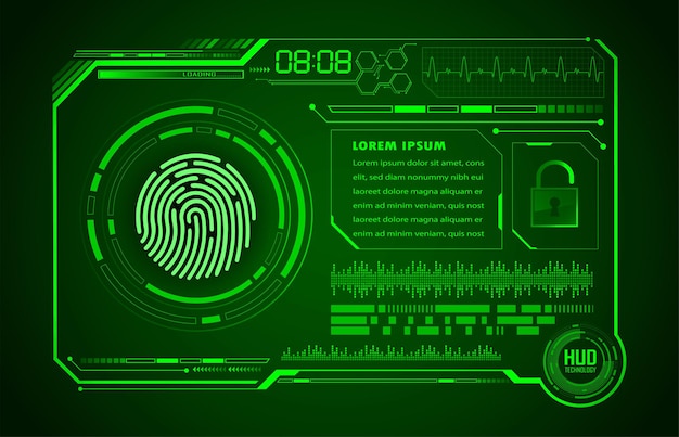 Finger print network cyber security background