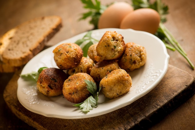 Fingerfood vis gehaktbal met kruiden