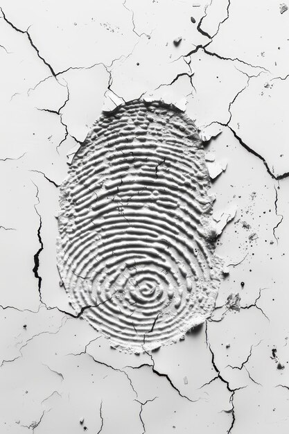 Fingerprint on cracked concrete background