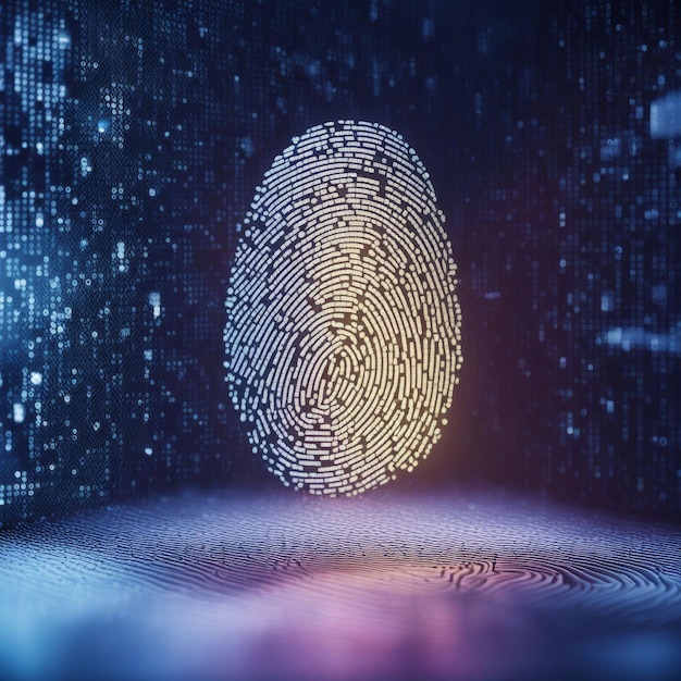 fingerprint hologram with dark background computer desktop background 3d fingerprint hologr