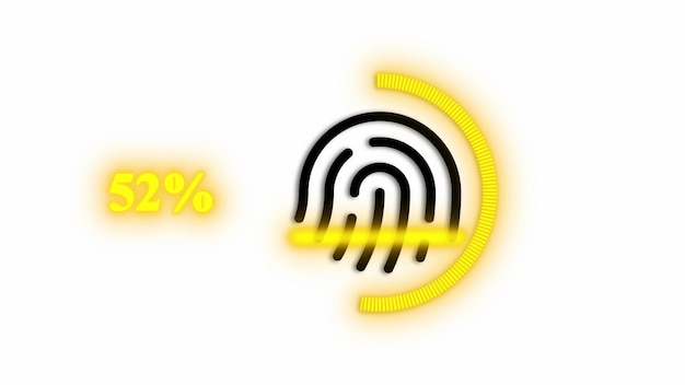 Fingerprint icon with progress loading bar on a white background