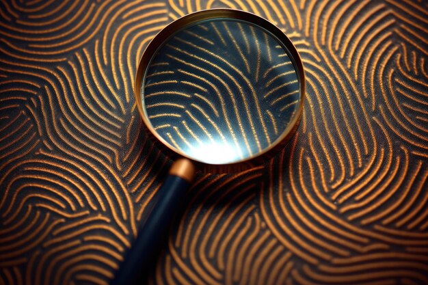 Fingerprint pattern on a magnifying glass