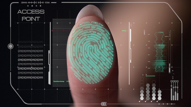 Foto scanner di impronte digitali nega l'avvio del sistema fallimento del processo di identificazione macro