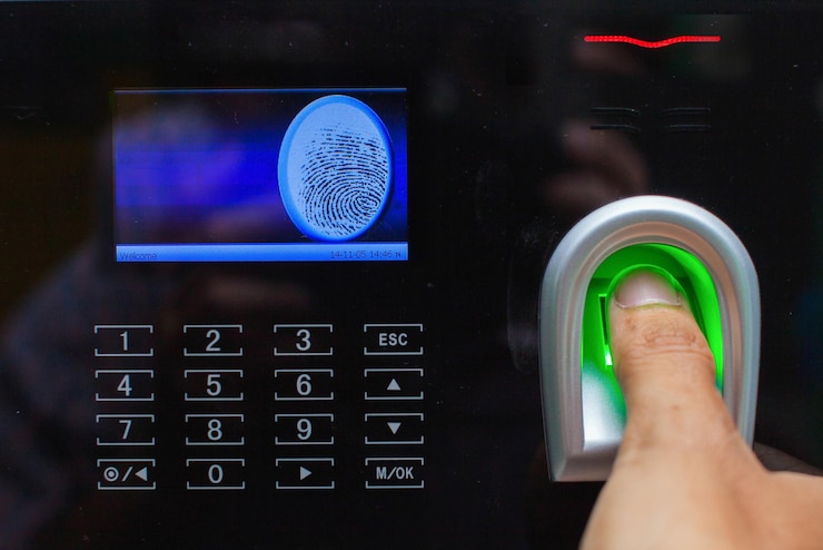 फोटो fingerprint scanner and a keyboard