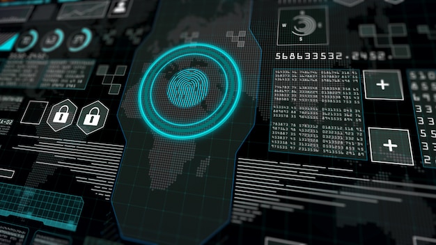 fingerprint scanner with user interface head up display