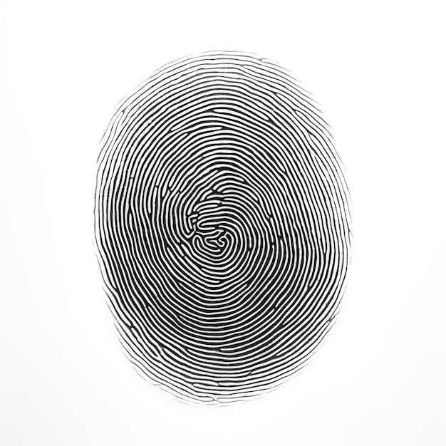 Fingerprint on White Background Security Code Lock Privacy