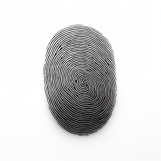 Fingerprint on White Background Security Code Lock Privacy